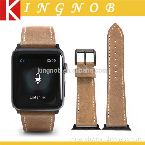 For Apple Watch Strap Leather Bracelet With Steel Buckle Adapter For 42mm Apple Watch Band